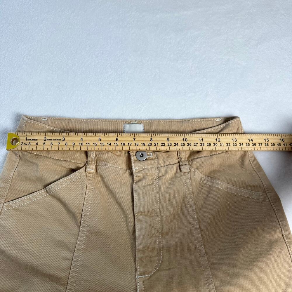 Maeve Wide-Leg Cropped Canvas Pants in Khaki - Picture 5 of 11